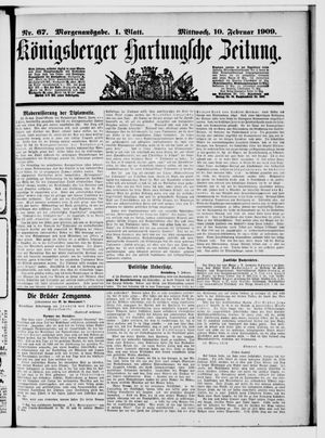 Königsberger Hartungsche Zeitung vom 10.02.1909