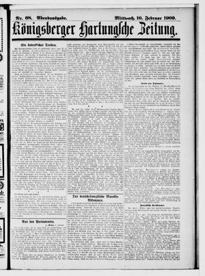Königsberger Hartungsche Zeitung on Feb 10, 1909