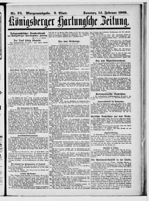 Königsberger Hartungsche Zeitung on Feb 14, 1909