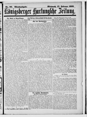 Königsberger Hartungsche Zeitung vom 17.02.1909
