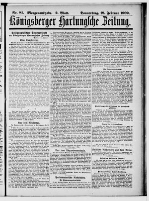 Königsberger Hartungsche Zeitung vom 18.02.1909