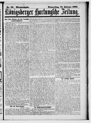Königsberger Hartungsche Zeitung vom 18.02.1909