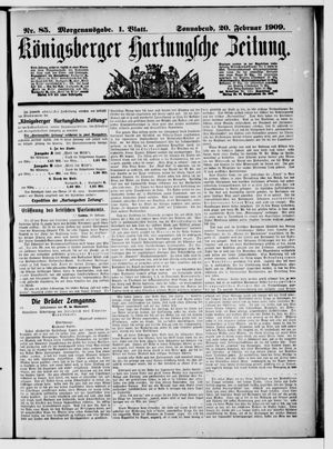 Königsberger Hartungsche Zeitung vom 20.02.1909