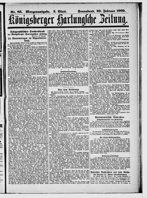 Königsberger Hartungsche Zeitung vom 20.02.1909