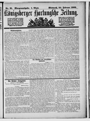 Königsberger Hartungsche Zeitung vom 24.02.1909