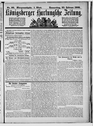 Königsberger Hartungsche Zeitung vom 25.02.1909