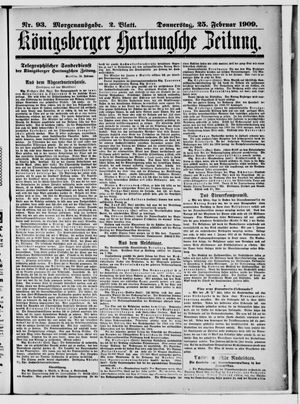 Königsberger Hartungsche Zeitung vom 25.02.1909