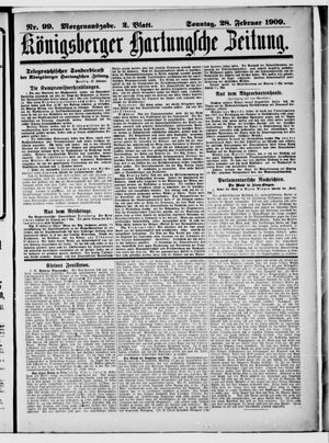 Königsberger Hartungsche Zeitung vom 28.02.1909