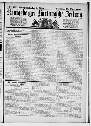 Königsberger Hartungsche Zeitung vom 23.03.1909