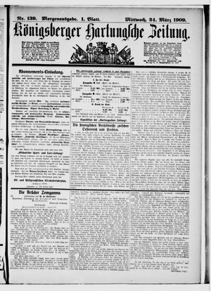 Königsberger Hartungsche Zeitung vom 24.03.1909