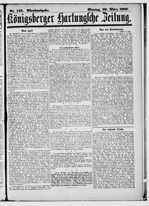 Königsberger Hartungsche Zeitung vom 29.03.1909