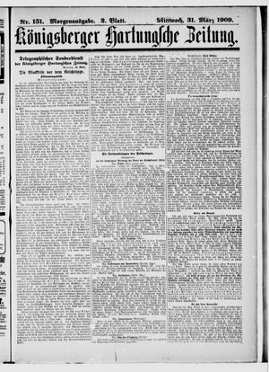 Königsberger Hartungsche Zeitung vom 31.03.1909