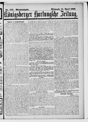 Königsberger Hartungsche Zeitung vom 14.04.1909