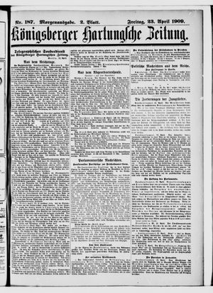 Königsberger Hartungsche Zeitung vom 23.04.1909