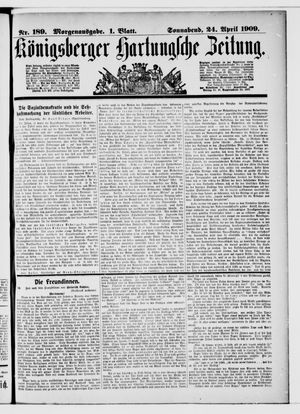 Königsberger Hartungsche Zeitung vom 24.04.1909