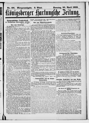 Königsberger Hartungsche Zeitung vom 25.04.1909