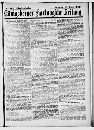 Königsberger Hartungsche Zeitung vom 26.04.1909