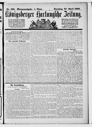 Königsberger Hartungsche Zeitung vom 27.04.1909