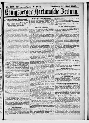 Königsberger Hartungsche Zeitung vom 27.04.1909