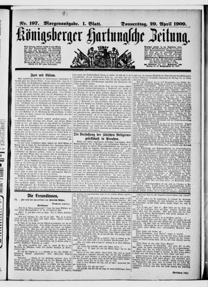 Königsberger Hartungsche Zeitung vom 29.04.1909