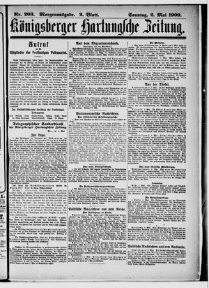 Königsberger Hartungsche Zeitung vom 02.05.1909