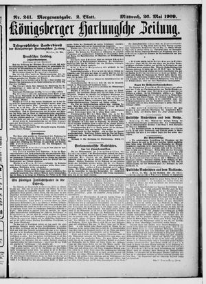 Königsberger Hartungsche Zeitung vom 26.05.1909
