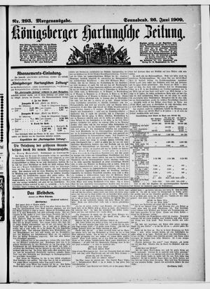 Königsberger Hartungsche Zeitung vom 26.06.1909