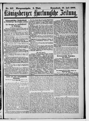 Königsberger Hartungsche Zeitung vom 10.07.1909