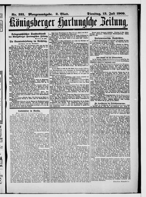 Königsberger Hartungsche Zeitung vom 13.07.1909