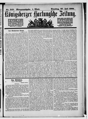 Königsberger Hartungsche Zeitung vom 27.07.1909