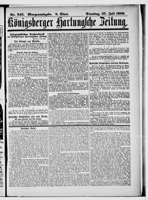 Königsberger Hartungsche Zeitung vom 27.07.1909