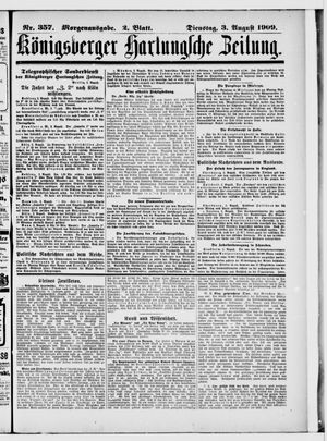 Königsberger Hartungsche Zeitung vom 03.08.1909