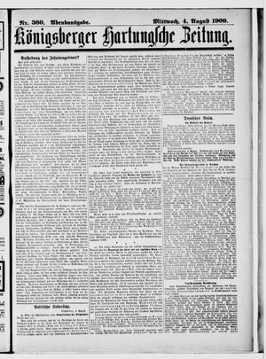 Königsberger Hartungsche Zeitung vom 04.08.1909
