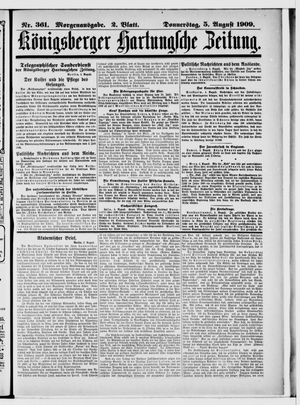 Königsberger Hartungsche Zeitung vom 05.08.1909