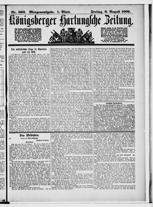 Königsberger Hartungsche Zeitung vom 06.08.1909