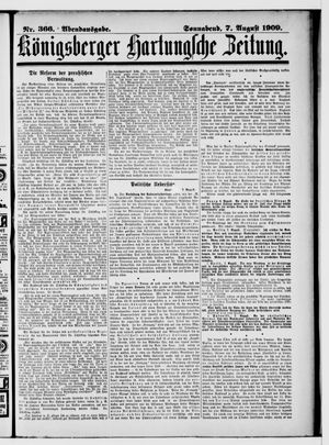 Königsberger Hartungsche Zeitung vom 07.08.1909