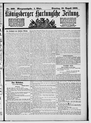Königsberger Hartungsche Zeitung vom 10.08.1909