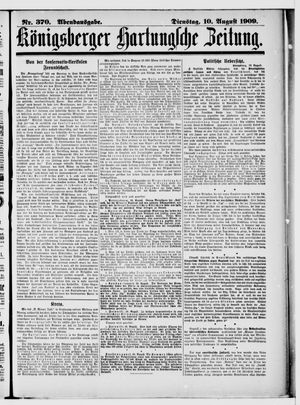 Königsberger Hartungsche Zeitung vom 10.08.1909