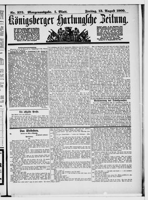 Königsberger Hartungsche Zeitung vom 13.08.1909