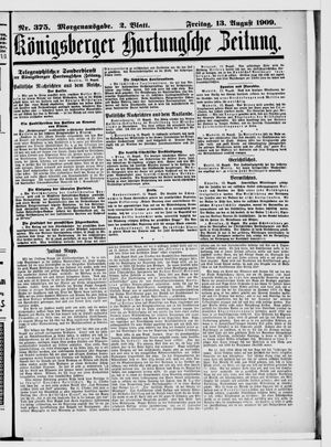 Königsberger Hartungsche Zeitung vom 13.08.1909