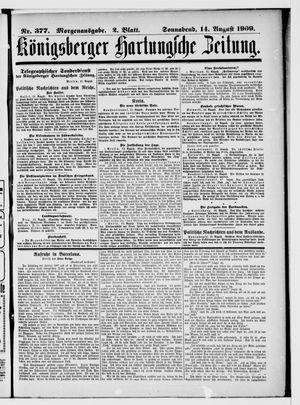 Königsberger Hartungsche Zeitung vom 14.08.1909