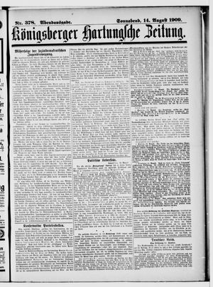 Königsberger Hartungsche Zeitung vom 14.08.1909