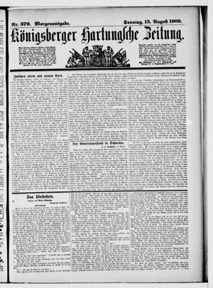 Königsberger Hartungsche Zeitung vom 15.08.1909