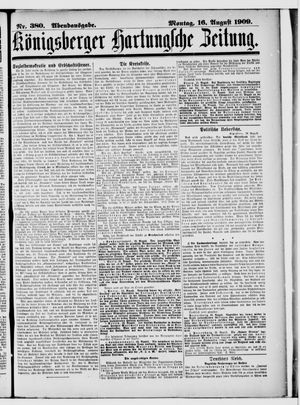 Königsberger Hartungsche Zeitung vom 16.08.1909
