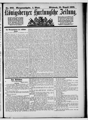 Königsberger Hartungsche Zeitung vom 18.08.1909