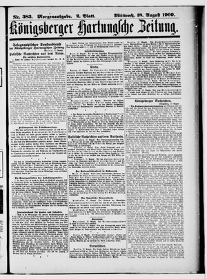 Königsberger Hartungsche Zeitung vom 18.08.1909