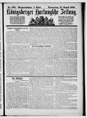 Königsberger Hartungsche Zeitung vom 19.08.1909