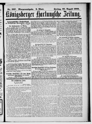 Königsberger Hartungsche Zeitung vom 20.08.1909