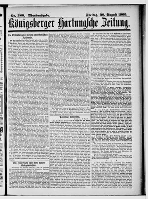 Königsberger Hartungsche Zeitung vom 20.08.1909