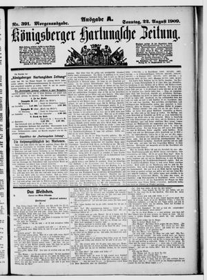 Königsberger Hartungsche Zeitung vom 22.08.1909
